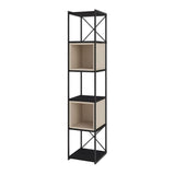 libreria vale mini con struttura in metallo nero e cubotti cashmere, ideale per organizzare libri, piante e accessori d'arredo