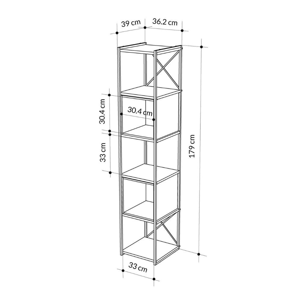 libreria vale mini con struttura in metallo nero e cubotti cashmere, design versatile per ambienti moderni, scandinavi o industriali
