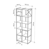 libreria vale midi con struttura in metallo nero e cubotti cashmere, libreria con scaffali aperti per una disposizione libera e creativa