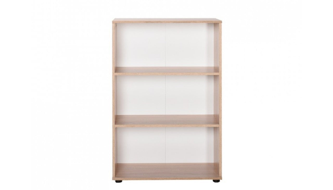 libreria bassa con tre ripiani rkt330, libreria moderna con ripiani regolabili per libri e oggetti decorativi