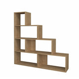 libreria a scala alis 145x145 cm. rovere, ideale per organizzare libri, piante e accessori d'arredo