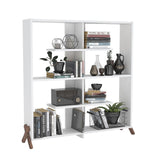 libreria kipp bianca, dettaglio della struttura in legno o metallo, robusta e funzionale