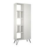 libreria con anta jedda colore bianco 80,6x191, dettaglio della struttura in legno o metallo, robusta e funzionale
