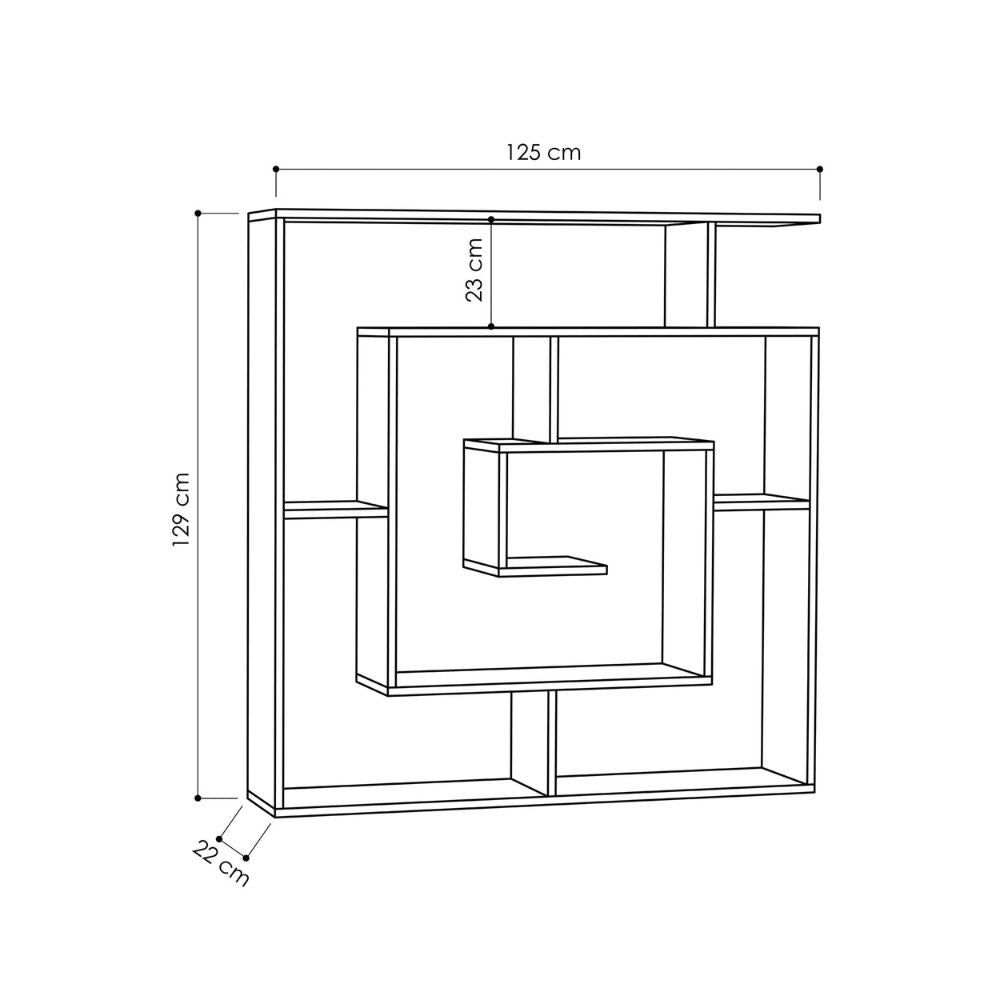 libreria labirent colore antracite, libreria con scaffali aperti per una disposizione libera e creativa
