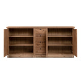 credenza timber 51a con 4 ante e 4 cassetti colore rovere anticato, perfetta per arredare con funzionalità ambienti living e cucina