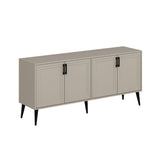 madia prime con 4 ante colore cashmere con maniglie e piedini neri, perfetta per arredare con funzionalità ambienti living e cucina