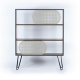 libreria 3 ripiani illia noce nero 94x25x117 mt190511, madia moderna per contenere stoviglie, tovaglie e oggetti decorativi
