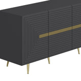 madia jose 4 ante antracite con particolari oro 180x47x75h, perfetta per arredare con funzionalità ambienti living e cucina