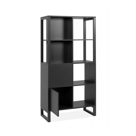 credenza a giorno sumatra20a antracite bifacciale, vista ambientata in soggiorno, sala da pranzo o ingresso