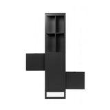 credenza a giorno sumatra20a antracite bifacciale, madia moderna per contenere stoviglie, tovaglie e oggetti decorativi