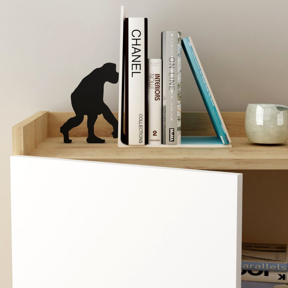 madia cok 3 ante rovere e bianco 120, madia moderna per contenere stoviglie, tovaglie e oggetti decorativi