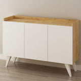 madia cok 3 ante rovere e bianco 120, design lineare per uno stile contemporaneo ed elegante