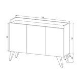 madia cok 3 ante rovere e bianco 120, perfetta per arredare con funzionalità ambienti living e cucina