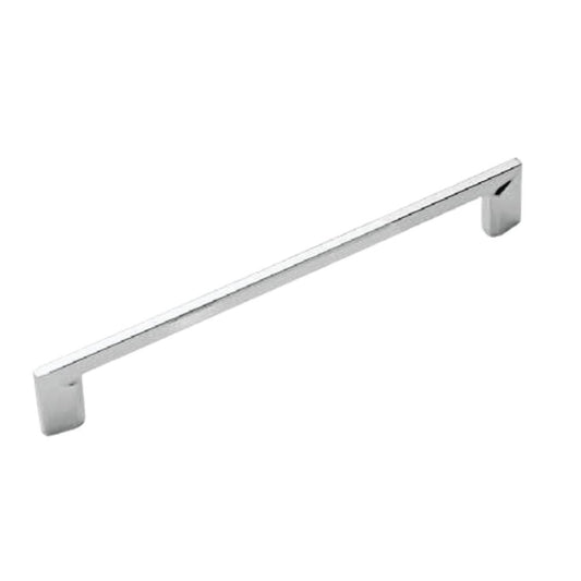 maniglia cromata per mobile zafir 224 y499224, maniglia vista frontale, ideale per mobili e porte moderne