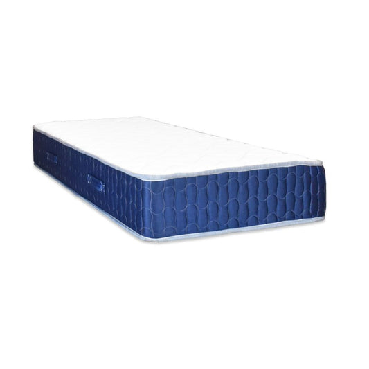 materasso singolo palladio con bordo blu 80x190x25 h cm. in schiuma poliuretanica e memory non sfoderabile, materasso singolo 80x190 in vista frontale