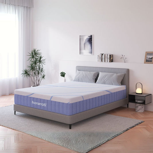 materasso matrimoniale pergamo con molle insacchettate e tessuto poliestere antiscivolo 160x190xh30 cm., dettaglio del rivestimento anallergico e traspirante