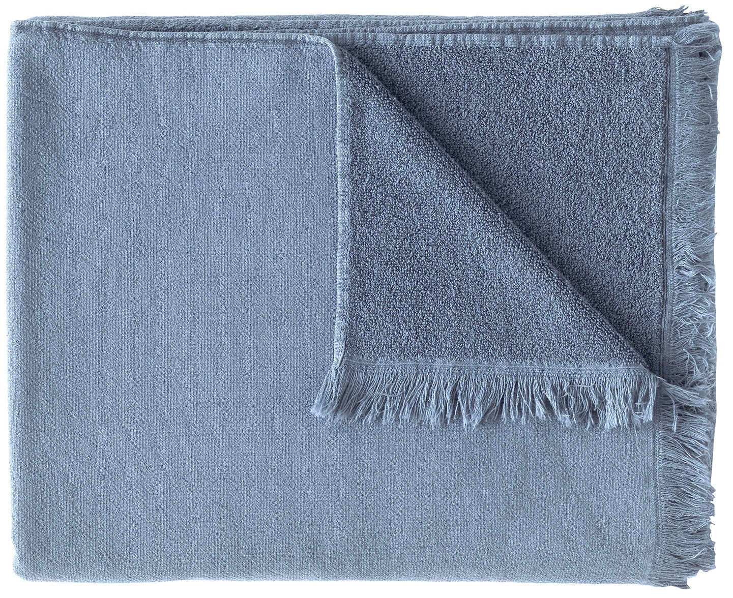 maxi telo da bagno luna bluetiful, colore bluetiful, taglia 160 x 100. telo da bagno piegato in modo ordinato su fondo bianco