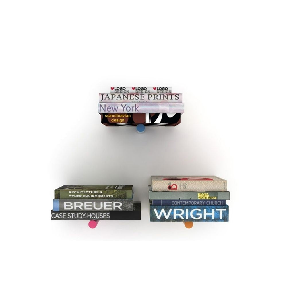 mensole houdini colorate porta libri a scomparsa rf140705, vista ambientata in soggiorno, cucina o bagno