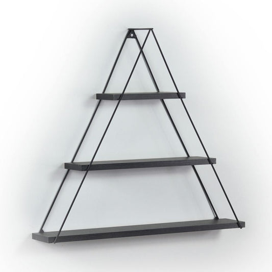 mensola triangolare moset  3 ripiani nero mt191005, scaffale verticale con ripiani aperti per massima funzionalità