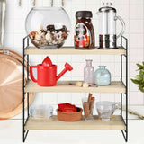 scaffale hobby 3 ripiani 40x13x40 nero asz1571, scaffale verticale con ripiani aperti per massima funzionalità