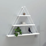 mensola triangolare 3 ripiani moset bianco totale mt191006, mensola a muro per libri, oggetti decorativi o piante