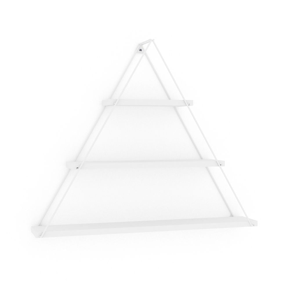 mensola triangolare 3 ripiani moset bianco totale mt191006, soluzione salvaspazio per tenere tutto in ordine con stile