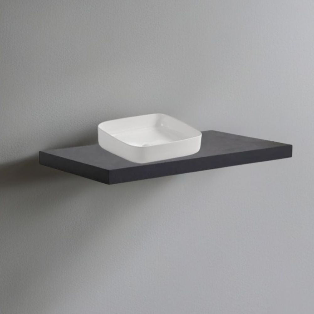 mensolone da bagno 100x47 con lavabo da appoggio colore antracite, mobile bagno moderno con lavabo integrato