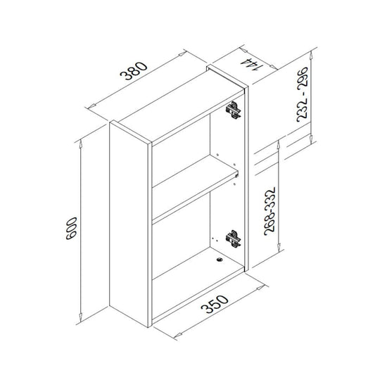 pensile bagno bianco solo2 con specchio anta reversibile, dettaglio delle ante e finiture resistenti all’umidità