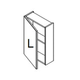 pensile bagno bianco solo2 con specchio anta reversibile, vista ambientata con specchiera e lavabo abbinato