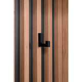 mobile ingresso medan 42a cannettato con specchio e 4 ripiani interni colore quercia e antracite, ambientazione d’arredo con il prodotto protagonista