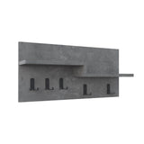 appendiabiti a muro harmon con mensole e 5 ganci colore retro grey, vista ambientata con scarpiere e panche coordinate