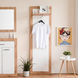 pannello appendiabiti wien 43 da ingresso rovere bianco, mobile ingresso con appendiabiti e specchio