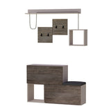 mobile ingresso scarpiera holdon colore tortora dark coffee, arredo funzionale per organizzare chiavi, scarpe e cappotti