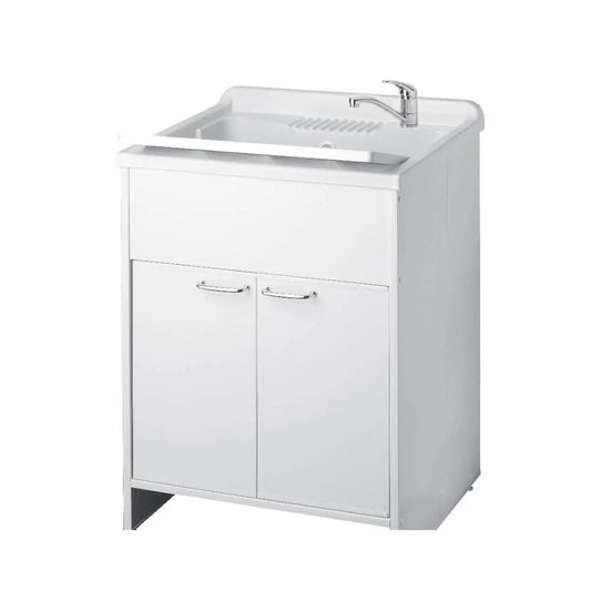 mobile lavatoio garden 60x50 cm 2 ante colore bianco, mobile lavatoio con vasca profonda integrata