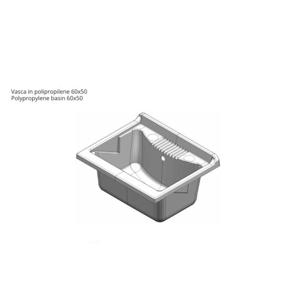 mobile lavatoio garden 60x50 cm 2 ante colore bianco, perfetto per lavanderia, garage o bagno secondario