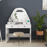 toeletta da trucco con specchio a luci a led con doppio ripiano e 4 cassetti bianco, mobile multiuso compatto per lavanderia, cucina o ingresso