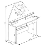 toeletta da trucco con specchio a luci a led con doppio ripiano e 4 cassetti bianco, ottima soluzione per spazi multifunzionali