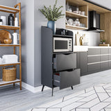 mobile multiuso gorki con cassetti e ripiano antracite, vista ambientata in corridoio o zona servizio