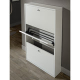 scarpiera virginia 3 ante a ribalta colore bianco opaco, scarpiera salvaspazio con ante battenti o a ribalta