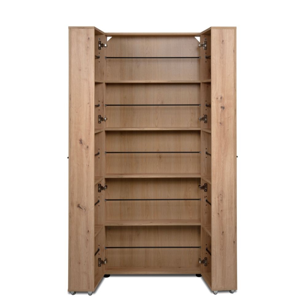 scarpiera lugo 02a con 2 ante e 5 scomparti colore quercia, mobile versatile per riporre scarpe, accessori e oggetti vari