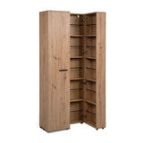 scarpiera lugo 02a con 2 ante e 5 scomparti colore quercia, ripiani regolabili per adattarsi a ogni esigenza