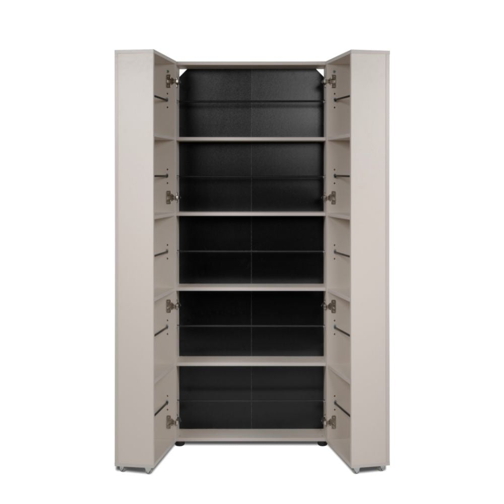 scarpiera lugo 02a con 2 ante e 5 scomparti colore cashmere, mobile versatile per riporre scarpe, accessori e oggetti vari