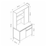 mobile multiuso andy 3 ante e 1 cassetto colore rovere chiaro e antracite, ripiani regolabili per adattarsi a ogni esigenza