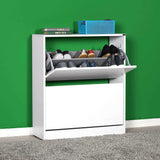 scarpiera shc520 a due ante a ribalta bianco, mobile multiuso compatto per lavanderia, cucina o ingresso