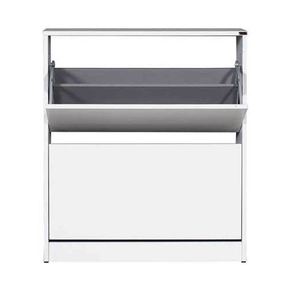 scarpiera shc520 a due ante a ribalta bianco, vista ambientata in corridoio o zona servizio