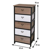 cassettiera industry 5 cassetti 40x29x90h cm b94945582, vista ambientata in corridoio o zona servizio