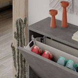 scarpiera shc520retro due ante a ribalta grigio retro, ideale per tenere tutto in ordine anche negli spazi piccoli