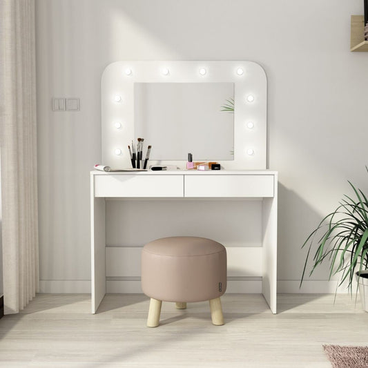 toeletta da trucco 1780 con specchio luci e cassetti bianco, scarpiera salvaspazio con ante battenti o a ribalta