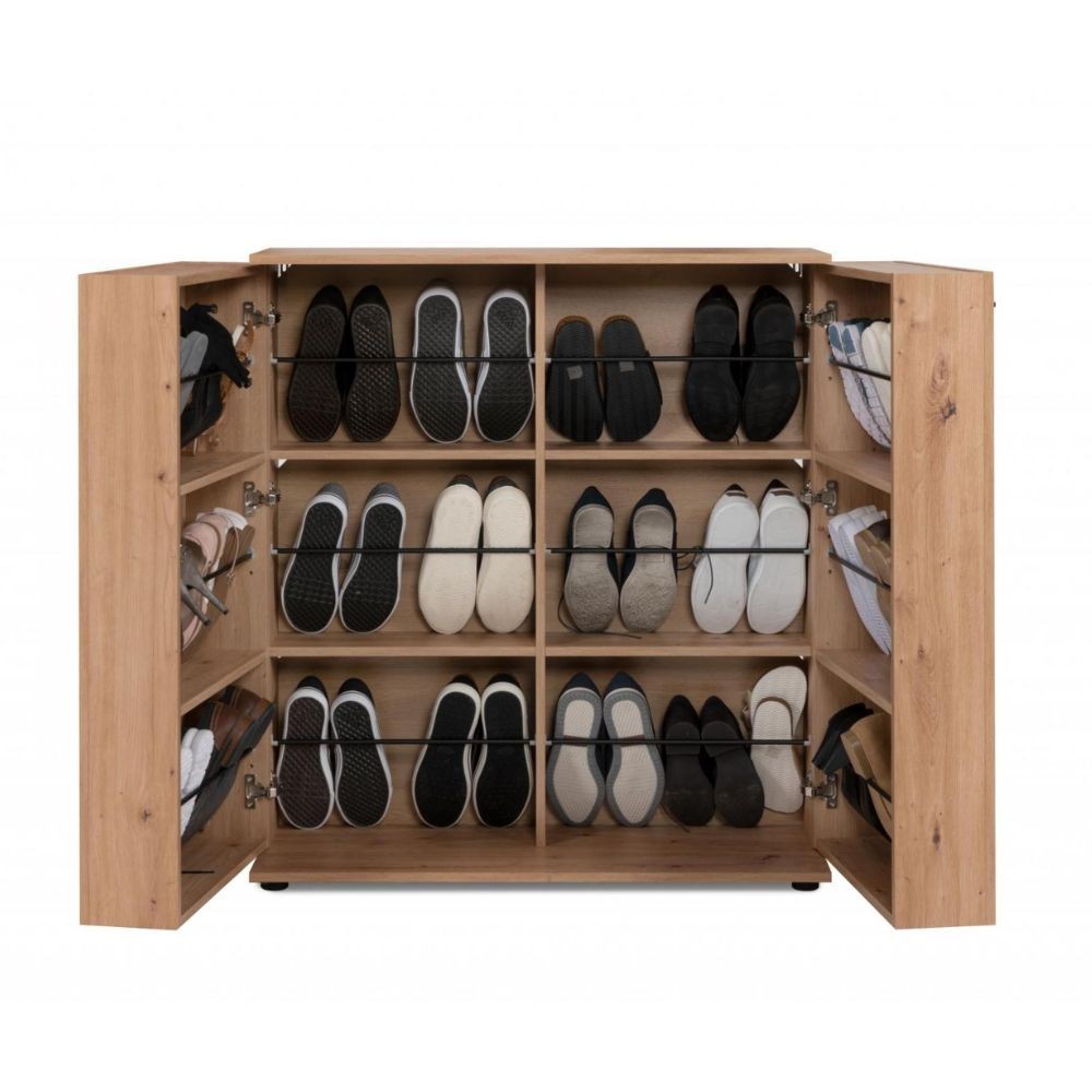 scarpiera satos02a rovere 2 ante e 8 ripiani, finitura moderna e funzionale per ogni ambiente della casa