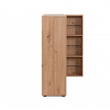 scarpiera satos02a rovere 2 ante e 8 ripiani, design sottile per essere posizionato in nicchie o pareti strette